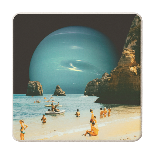 Space Beach - personalised beer coaster by taudalpoi