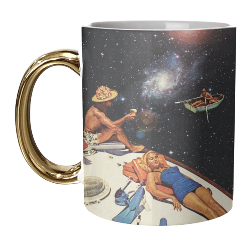 Space Boat Party - unique mug by taudalpoi