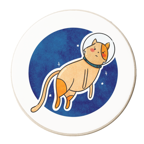 Space Cat - personalised beer coaster by Alice Palazon