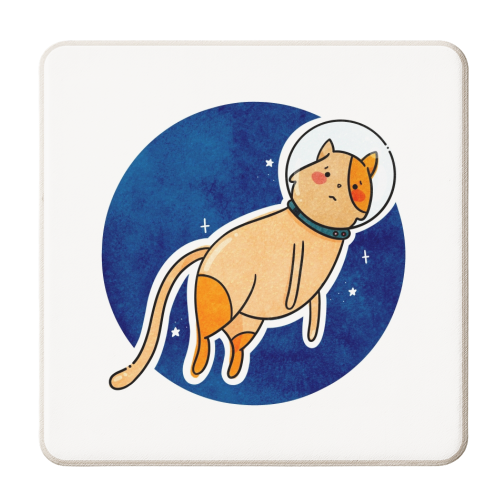 Space Cat - personalised beer coaster by Alice Palazon