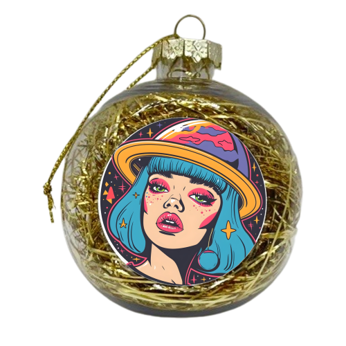 Space girl - xmas bauble by DejaReve