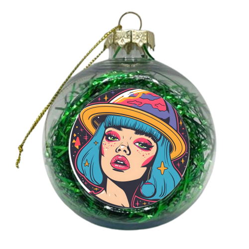 Space girl - xmas bauble by DejaReve