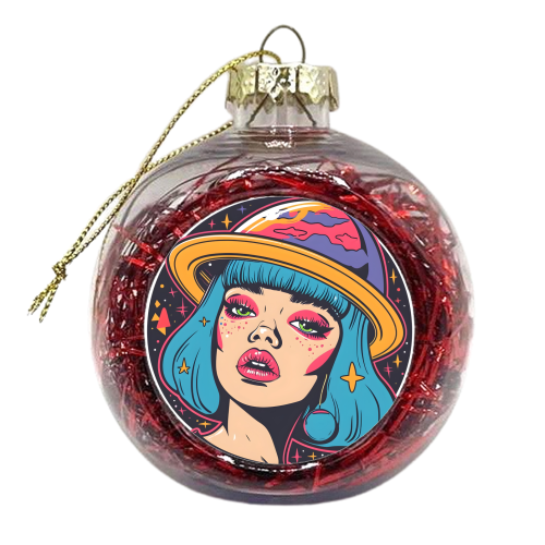 Space girl - xmas bauble by DejaReve