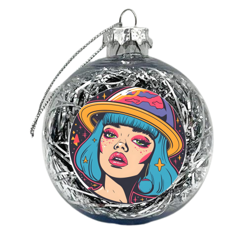 Space girl - xmas bauble by DejaReve