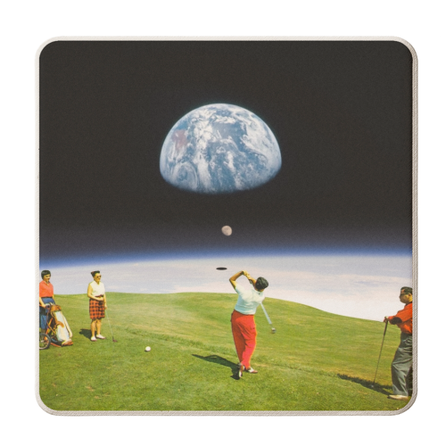 Space Golfers - personalised beer coaster by taudalpoi