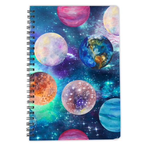 space planets - personalised A4, A5, A6 notebook by Anastasios Konstantinidis
