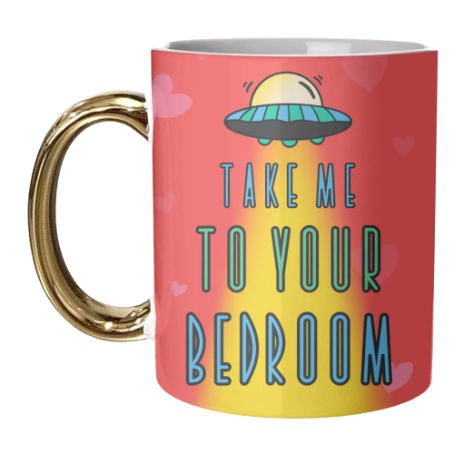Spaceship Take Me To Your Bedroom Love Card - unique mug by Lisa Wardle