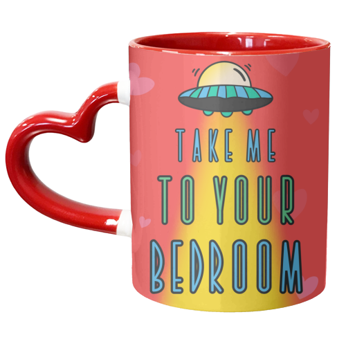 Spaceship Take Me To Your Bedroom Love Card - unique mug by Lisa Wardle