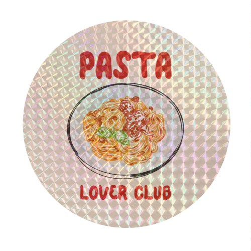 Spaghetti Pasta Club – Cute Food Illustration - Circle Sticker by EZbie