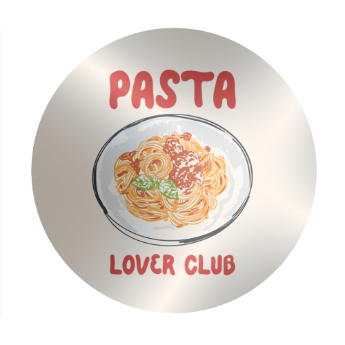Spaghetti Pasta Club – Cute Food Illustration - Circle Sticker by EZbie