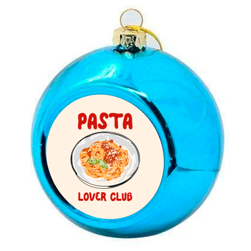 Spaghetti Pasta Club – Cute Food Illustration - colourful christmas bauble by EZbie