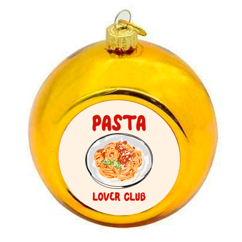 Spaghetti Pasta Club – Cute Food Illustration - colourful christmas bauble by EZbie