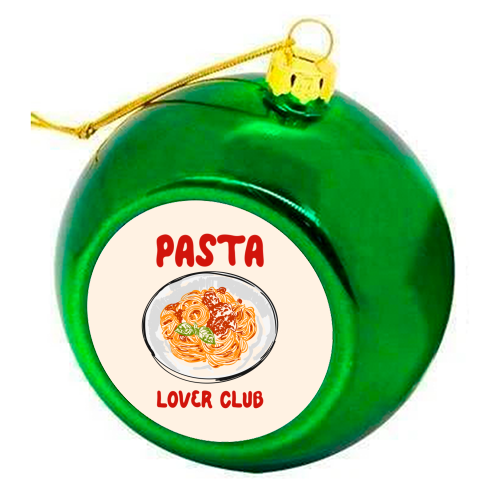 Spaghetti Pasta Club – Cute Food Illustration - colourful christmas bauble by EZbie