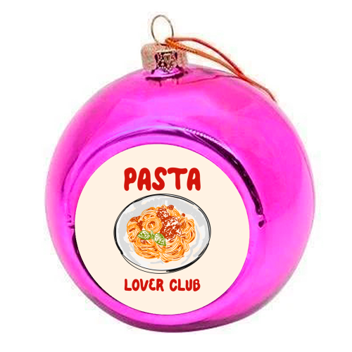 Spaghetti Pasta Club – Cute Food Illustration - colourful christmas bauble by EZbie