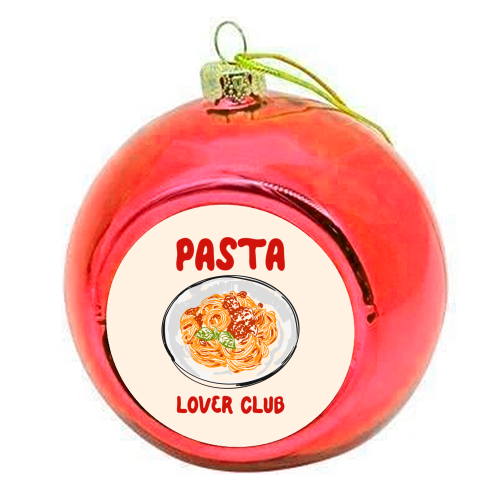 Spaghetti Pasta Club – Cute Food Illustration - colourful christmas bauble by EZbie