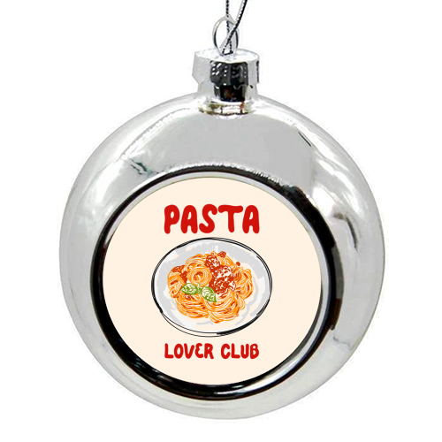 Spaghetti Pasta Club – Cute Food Illustration - colourful christmas bauble by EZbie