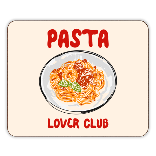 Spaghetti Pasta Club – Cute Food Illustration - designer placemat by EZbie