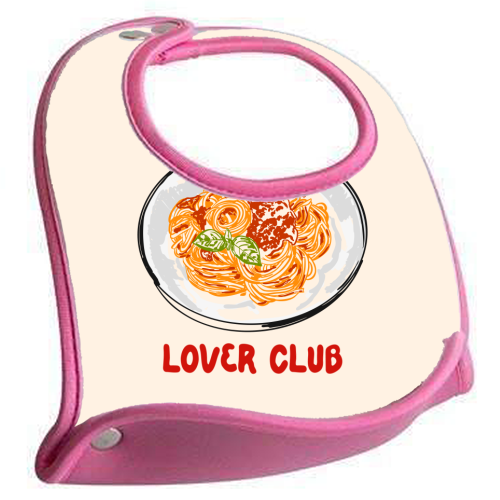 Spaghetti Pasta Club – Cute Food Illustration - feeding bib by EZbie