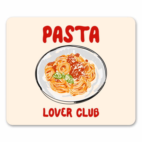 Spaghetti Pasta Club – Cute Food Illustration - mouse mat by EZbie