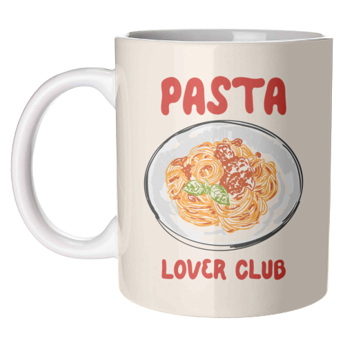 Spaghetti Pasta Club – Cute Food Illustration - unique mug by EZbie