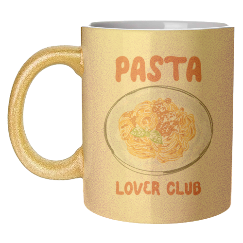 Spaghetti Pasta Club – Cute Food Illustration - unique mug by EZbie