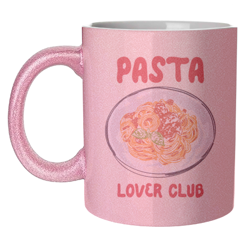 Spaghetti Pasta Club – Cute Food Illustration - unique mug by EZbie