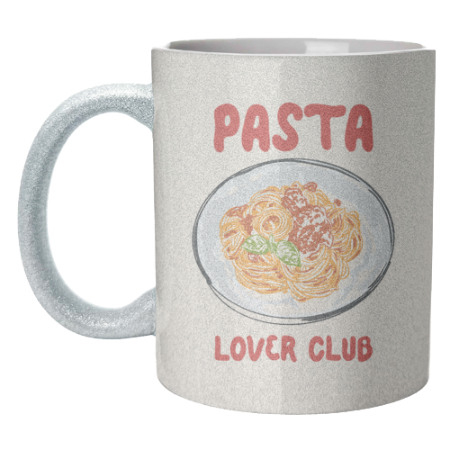 Spaghetti Pasta Club – Cute Food Illustration - unique mug by EZbie