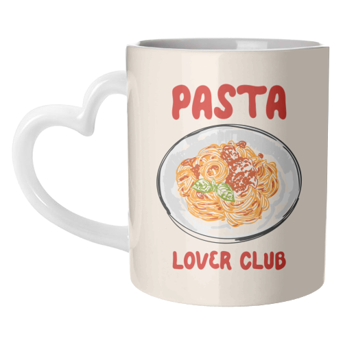 Spaghetti Pasta Club – Cute Food Illustration - unique mug by EZbie