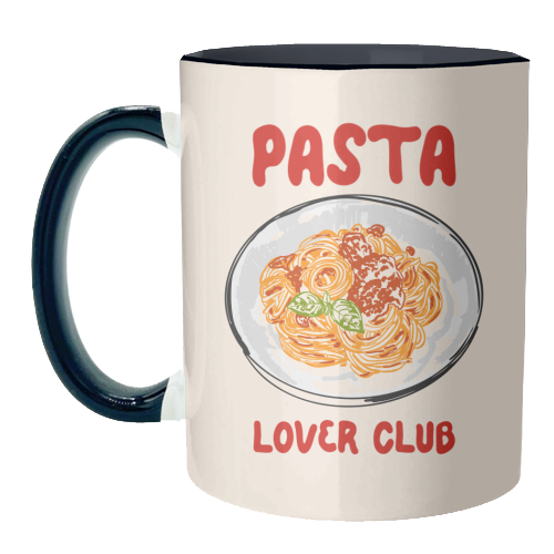 Spaghetti Pasta Club – Cute Food Illustration - unique mug by EZbie