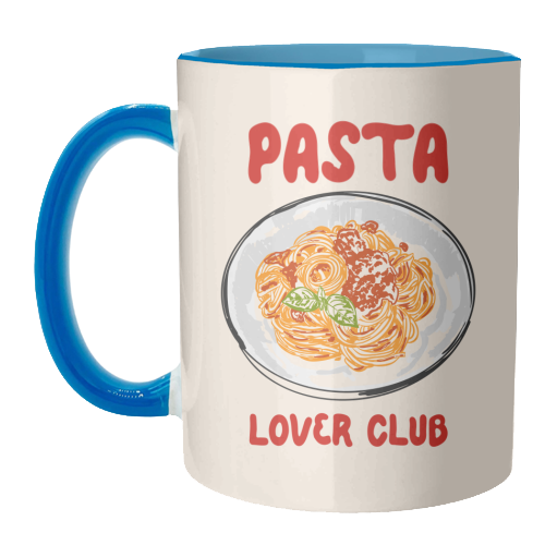 Spaghetti Pasta Club – Cute Food Illustration - unique mug by EZbie