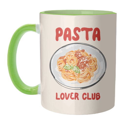 Spaghetti Pasta Club – Cute Food Illustration - unique mug by EZbie