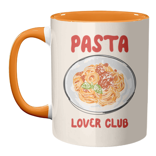 Spaghetti Pasta Club – Cute Food Illustration - unique mug by EZbie