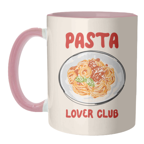 Spaghetti Pasta Club – Cute Food Illustration - unique mug by EZbie