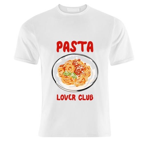 Spaghetti Pasta Club – Cute Food Illustration - unique t shirt by EZbie