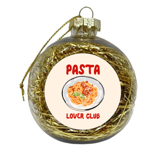 Spaghetti Pasta Club – Cute Food Illustration - xmas bauble by EZbie