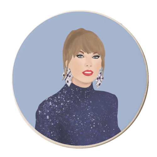 Sparkly Blue Dress - personalised beer coaster by Rock and Rose Creative