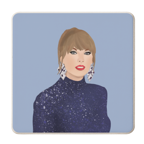 Sparkly Blue Dress - personalised beer coaster by Rock and Rose Creative