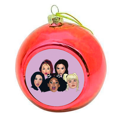 Spice Girls Collection - colourful christmas bauble by Catherine Critchley.