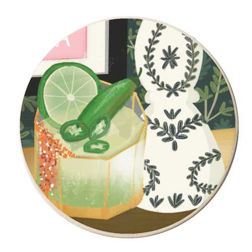 SPICY MARGARITA - personalised beer coaster by Nichola Cowdery