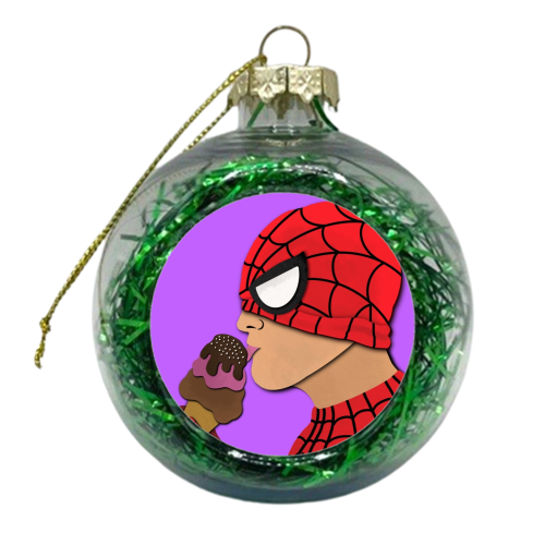 Spiderman ice-cream - xmas bauble by ainsley wilson