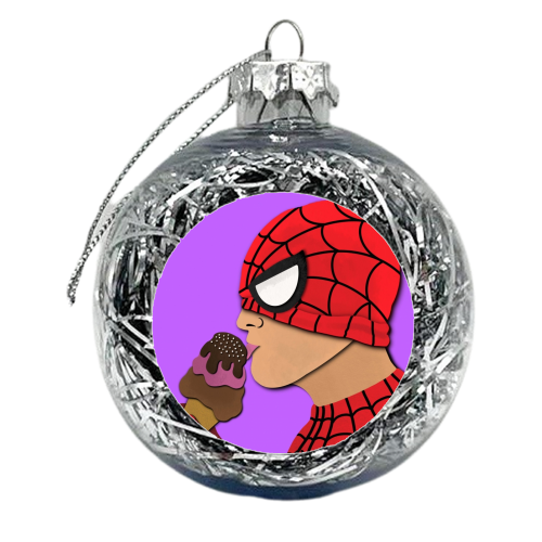 Spiderman ice-cream - xmas bauble by ainsley wilson