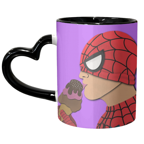 Spiderman ice-cream - unique mug by ainsley wilson
