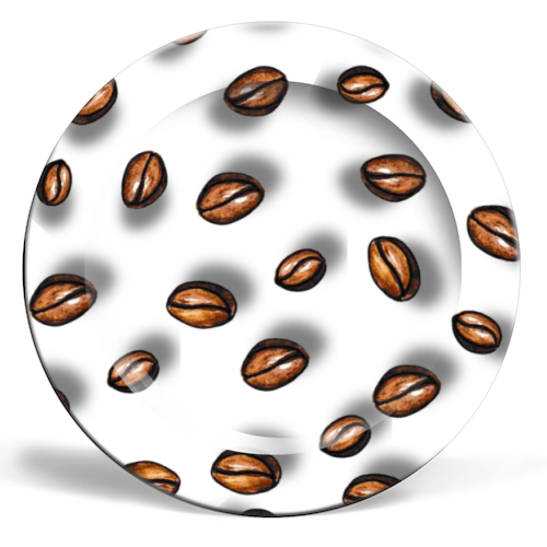 spilling the beans - ceramic dinner plate by Linbylane