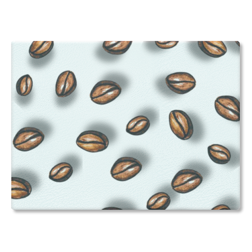 spilling the beans - glass chopping board by Linbylane