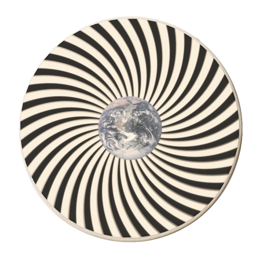 Spinning Earrth - personalised beer coaster by taudalpoi