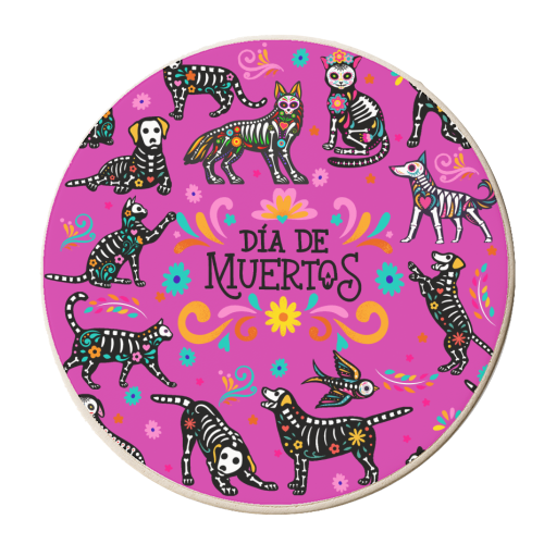 Spirit Animals on Pink - personalised beer coaster by Lilly Rose
