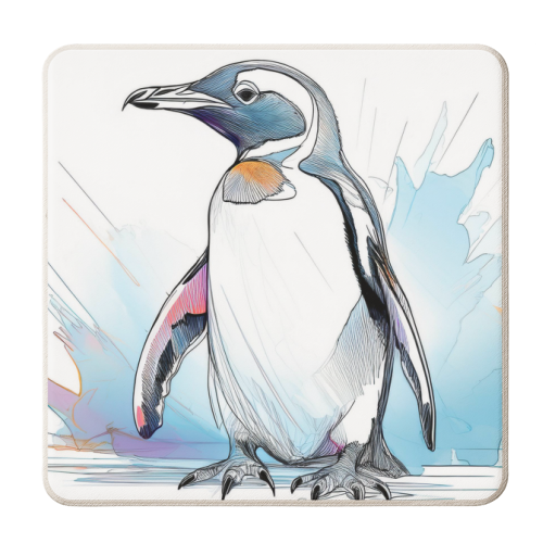 Splashing Penguin Illustration - personalised beer coaster by Adam Regester