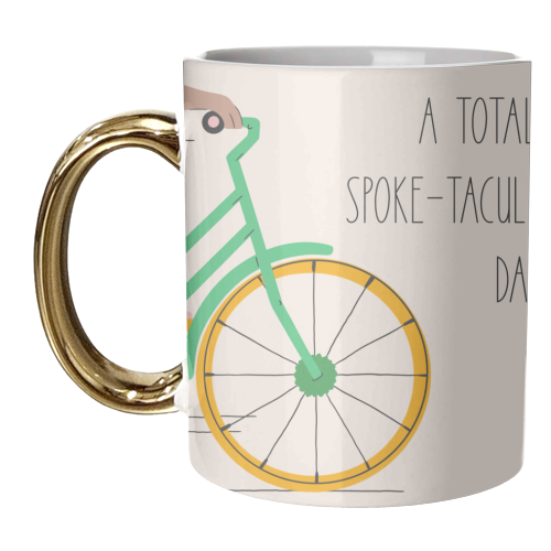 Spoke-tacular Dad - Bike Themed Design - unique mug by Lisa Wardle