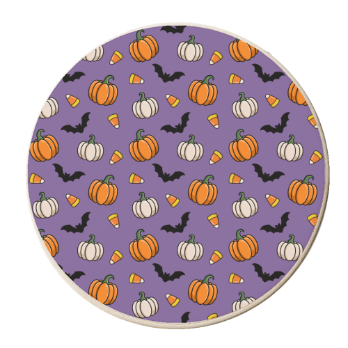 Spooky and Sweet - Halloween Pattern - personalised beer coaster by Amy Farmer
