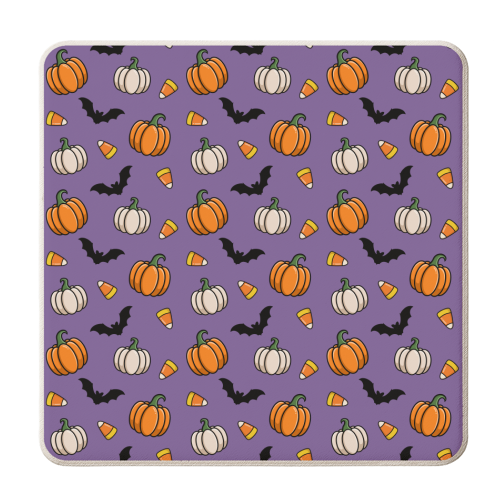 Spooky and Sweet - Halloween Pattern - personalised beer coaster by Amy Farmer